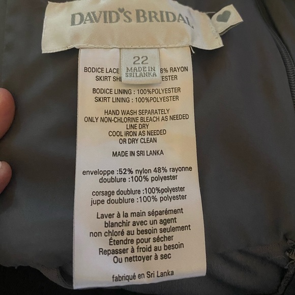 DAVIDS BRIDAL ONE SHOULDER LONG DRESS - Picture 11 of 13